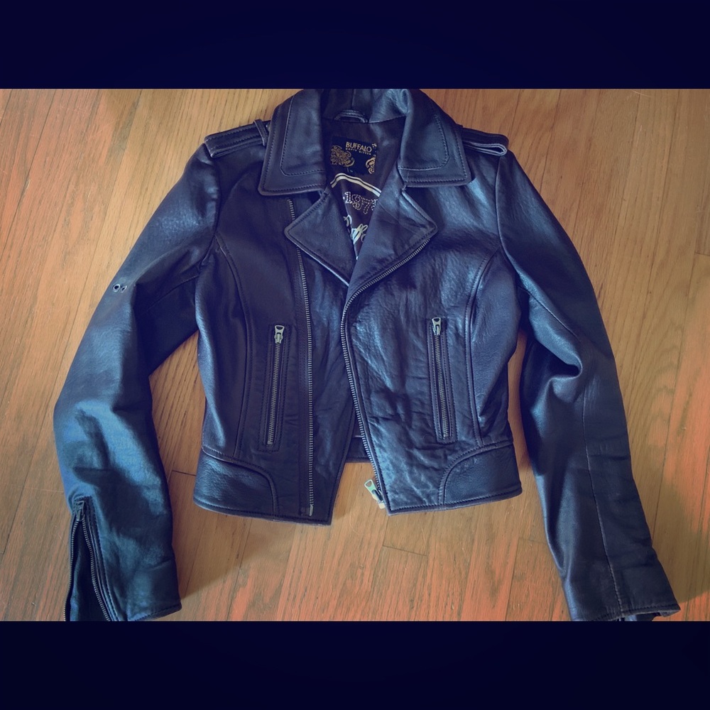 Buffalo genuine leather moto jacket